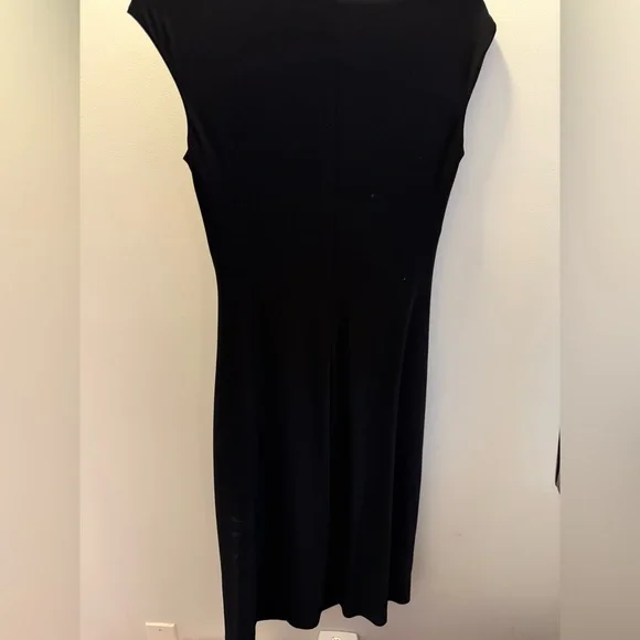 Lauren Ralph Lauren Black Sheath Midi Dress with Cowl Neck - Picture 3 of 3